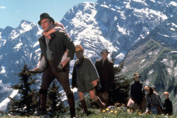 The Trapp family walks across the mountain